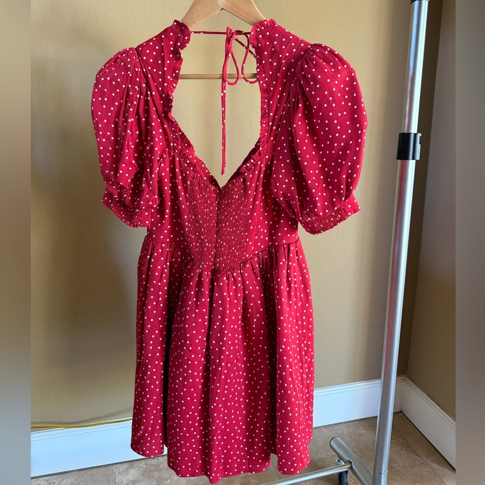 Reformation Red Polka Dot Mini Dress - Picture 5 of 5